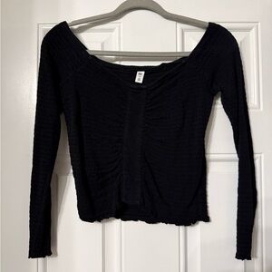 BP Black Textured Long Sleeve Top